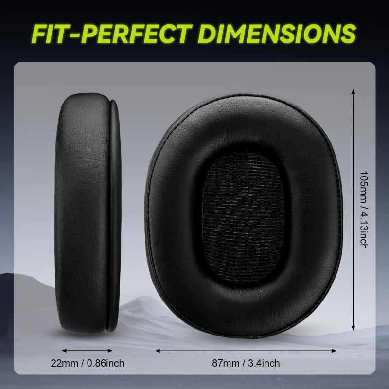 Aurivor Replacement Ear Pads Cushions for Audio-Technica ATH MSR-7, Headset Earpads Covers for M50X M40X M30X M20X, HyperX Cloud, SteelSeries Arctis 1 3 5 7 9 9X Pro Prime, Stealth 600, and More - Image 2